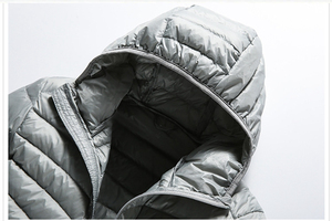 Veste parka matelassée légère et chaude à capuche en toile tricotée respirante pour femmes, coupe-vent - Product Image 3