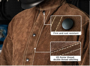 Veste de soudeur en cuir de vachette de haute qualité pour hommes et femmes, personnalisable - Product Image 3