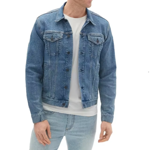 Veste en jean décontractée pour hommes de haute qualité usine vente en gros concepteur personnalisé bouton décoration lavé Technique lumière automne - Product Image 3