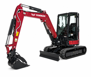 Mini-excavatrice compacte sur chenilles VIO35 avec moteur diesel rouge, haute puissance de creusement et attache multi-bennes - Product Image 3