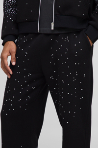 Latest Design Custom <b>Oversized</b> Boxy Rhinestone Zip Through Hoodie & <b>Jogger</b> Set Breathable Cotton Blended Rhinestone Tracksuit - Product Image 5