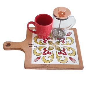 Bandeja Rectangular Ecológica para Servir, Hecha a Mano con Madera, con Asa, Multifuncional, Diseño Moderno de Granja - Product Image 1