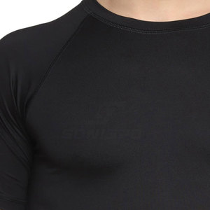 Vente chaude hommes Gym t-shirt Logo personnalisé Compression séchage rapide Sport t-shirt respirant haut athlétique conception solide motif vierge - Product Image 4