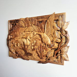 Blanco madera talla pared arte de madera tallada clásico estilo tradicional asiático montado en la pared arte paneles - Product Image 2