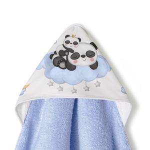 Panda Nube 1X1 MT. Toalla de Baño Estampada, Hipoalergénica, de Algodón, con Diseño de Dibujos Animados Azules, para Uso Doméstico, para el Baño de los Niños - Product Image 1