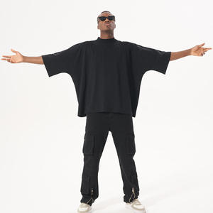 Logo personnalisé Plus Heavyweight Boxy Fit T-Shirt pur coton oversize Drop Shoulder Boxy Relaxation Street T-shirt pour hommes - Product Image 1