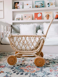 Tendance bébé rotin poussette jouets enfant petite poussette pour poupées <span class=keywords><strong>Vintage</strong></span> rotin bébé mignon - Product Image 2
