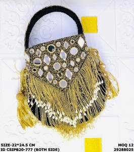 Bolsos Potli de Diseño para Novias, con Cuentas, Patrón Sólido, Capacidad de 1-1.9L, Multifuncionales, para Fiestas Nocturnas, Ring Craftstages International - Product Image 3