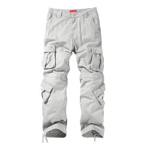 Venta al por mayor Cargo Pantalones al aire libre Senderismo Algodón Cargo Pantalones Hombres Streetwear Casual Recto Multi Bolsillo Cargo Pantalones - Product Image 3