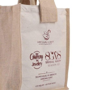 Vente en gros Sac fourre-tout en jute réutilisable écologique personnalisé Sac en toile de jute naturelle laminée Sac fermeture à bouton en vrac OEM pour femmes - Product Image 3