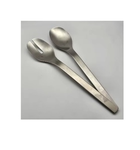 Juegos de servidores de ensalada de acero inoxidable de 10 pulgadas con cuchara de ensalada y tenedor utensilios de cocina para cocina restaurante hogar - Product Image 2