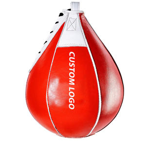 Ballon de vitesse de boxe en cuir PU, rouge et blanc, logo personnalisé, service OEM, meilleure qualité, sac de frappe en tissu Oxford résistant - Product Image 1