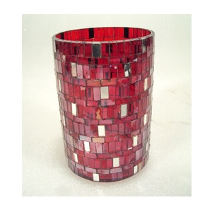 <b>Red</b> Color Mosaic Glass Hurricanes <b>Candle</b> Holder for Home Decorative Party Christmas Table Decor - Product Image 4