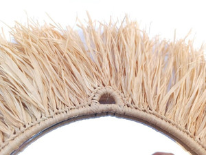 Espejo de pared bohemio de rafia natural, decoración de pared, redondo, hecho a mano, de Vietnam - Product Image 2