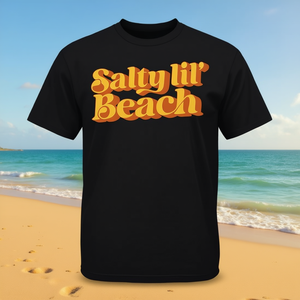 Salty Lil' Beach T-shirt à manches courtes en coton unisexe col rond vacances d'été style rétro années 70 - Product Image 3