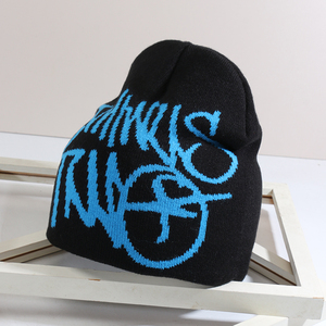 หมวกบีนนี่ถักแบบกลับด้านได้หมวกลายหัวกะโหลกพิมพ์ภาพสำหรับฤดูหนาวชายหาดการเดินทางทางธุรกิจโลโก้ออกแบบได้ตามต้องการ - Product Image 3