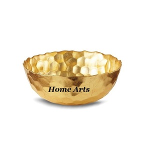 Tazón de frutas de color dorado martillado de metal Diseño de tendencia Tazón de servir de chocolates de forma redonda a un precio asequible - Product Image 5