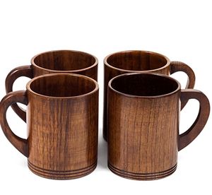 Taza de té de madera estilo cáscara de coco con asa Taza de diseño de barril hecha a mano de madera para juegos de bar - Product Image 3