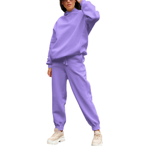 Personalizado de alta calidad de invierno gimnasio Fitness Jogger chándal de dos piezas con capucha pantalones de chándal logotipo personalizado liso teñido Casual invierno - Product Image 4