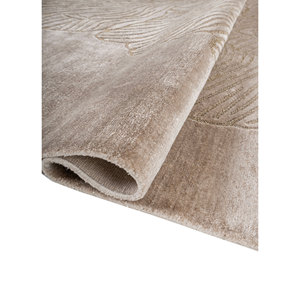 Tapis Aibz-1045 Azalea Ivoire en Soie de Bambou Noué à la Main avec Zari, Motif Floral Abstrait, Viscose 10mm pour la Maison, le Couloir, pour les Adolescents - Product Image 2