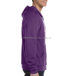 Sudadera con Capucha de Forro Polar con Cremallera Completa para Hombre, Color Morado, Impresión Personalizada, Logotipo y Tela Personalizados OEM, Opción de Talla Grande - Product Image 3