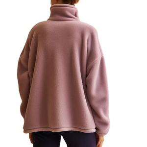 Superb Oem Custom 1/4 Zip Hoodies Training Wear Winter 100% Fleece Zipper Pullover con Logo Crew Neck Sudaderas para mujeres - Product Image 3