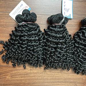 Hot <b>Curly</b> <b>Hair</b> Bundles Natural Black Color Raw Natural Wave <b>Hair</b> 100% Vietnamese Human <b>Hair</b> Extensions Double Drawn <b>Hair</b> - Product Image 3