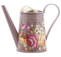 Bidon d'eau galvanisé robuste et décoratif avec motifs floraux en émail appliqués à la main, parfait pour les cadeaux ou un usage personnel - Product Image 5