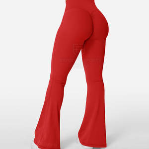 กางเกงออกกำลังกายทรงบานสำหรับผู้หญิง ดีไซน์ล่าสุด เอวยางยืด ความสูงปานกลาง ระบายอากาศได้ดี เหมาะสำหรับฤดูหนาว เป็นมิตรกับสิ่งแวดล้อม ผลิตจากสแปนเด็กซ์/ไนลอน บริการ OEM - Product Image 4