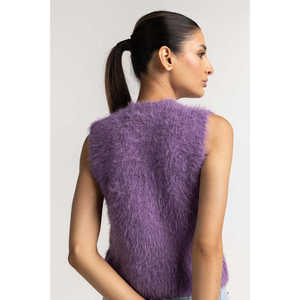 Suéter Básico de Lana Lila con Decoración de Piel para Usar como Prenda Exterior-WM-SWT-WS23-064 - Product Image 6
