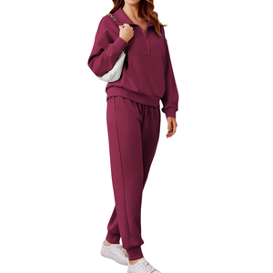 ชุดกีฬาผ้าฝ้ายขนแกะสำหรับผู้หญิงชุดวอร์มสำหรับฤดูหนาวระบายอากาศได้ดี2025พิมพ์โลโก้ได้ตามต้องการ - Product Image 3