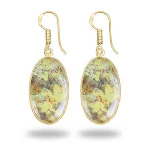 Boucles d'oreilles élégantes en calcédoine pour femmes, bijoux tendance pour mariage et soirée, style simple et classique, calcédoine chromée plaquée or 18 carats, bijoux fins - Product Image 5