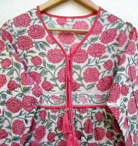 Fait à la main luxueux coton Floral Maxi robe pour les femmes longue été décontracté Vintage Style bohème naturel tour de taille bouton - Product Image 4