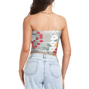 เสื้อครอปท็อปแบบสวมสำหรับผู้หญิง พิมพ์ลายแบบซับลิเมชั่น รับสกรีนโลโก้ เสื้อครอปหวานๆ เหมาะสำหรับใส่ไปปิกนิกและชุดลำลองสุดโรแมนติก - Product Image 2