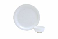 Ensemble de vaisselle en mélamine réutilisable portable ANAX IMPEX de qualité supérieure, 18 pièces, blanc, moderne, polyvalent, élégant, facile à nettoyer