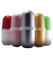 Conteneur en plastique PP recyclable personnalisé de forme capsule pour médicaments, avec un design coloré, fabriqué à Taïwan