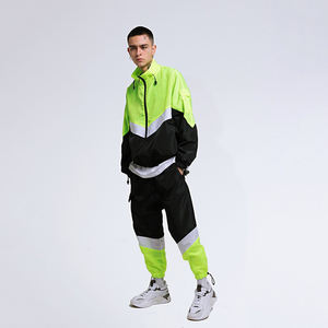 Ensemble court 2 pièces coupe-vent coupe-vent personnalisé pour hommes nouveau costume coupe-vent élégant de sport couleur bloc fermeture éclair - Product Image 4