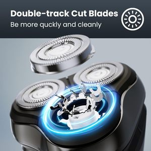 Rasoir Électrique Rotatif Sans Fil pour Hommes, Utilisation Humide/Sèche, Recharge USB Rapide, Tondeuse de Précision pour Peaux Sensibles, IPX7 - Product Image 6