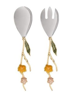 Servidor de ensalada de latón festivo con esmalte dorado brillante y detalle adornado adecuado para celebraciones étnicas o Pooja - Product Image 6