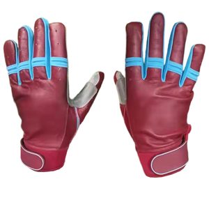 Guantes de bateo de cuero ajustables para adultos y jóvenes Guantes de protección de manos personalizados profesionales de béisbol y softbol - Product Image 3