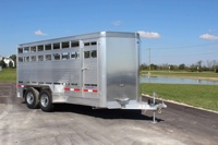 Semi-remorque durable en aluminium résistante de transport d'animaux d'utilisation de ferme de remorque de transport de bétail et de bétail avec la ventilation latérale