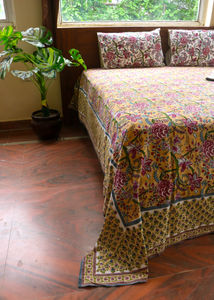 Drap de lit en coton imprimé à la main |   Drap de lit indien à motifs floraux |   Literie faite à la main pour la vente en gros - Product Image 3