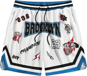 Pantalones Cortos Deportivos para Hombre, Estilo Y2K, con Estampado Gráfico, Ribete a Rayas, Cintura con Cordón Ajustable, para Entrenamiento - Product Image 2