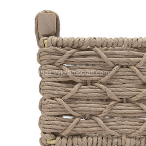 Panier de rangement en paille décoratif écologique pour la maison avec poignées Panier de pique-nique artisanal en rotin du Vietnam - Product Image 6