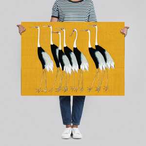 Póster de Seven Cranes de Ogata Korin, arte de pared en lienzo con marco negro - Product Image 5