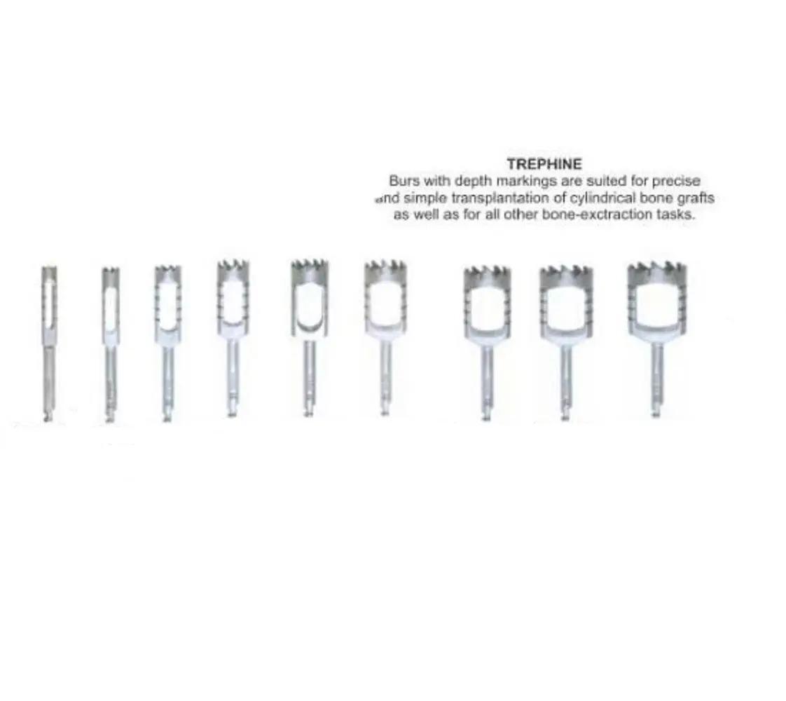 Best Quality Trephine Kit of 9 Pcs Dental Implantology Instruments Stainless Steel