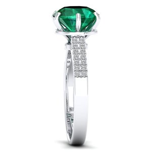 Reyes แหวนหมั้นเพชรสีทอง14K ทรงกลม2.75Ct พลอยมรกตดีไซน์ล่าสุดสำหรับงานแต่งงานเครื่องประดับชั้นดี - Product Image 3