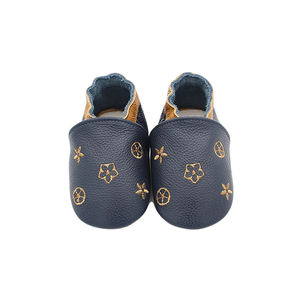 Zapatos de bebé de cuero para recién nacidos, suela blanda, mocasines de gamuza flexible para niños pequeños, botín para gatear de cuero genuino para interiores - Product Image 2