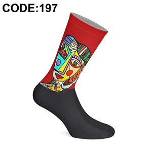 Chaussettes imprimées numériquement à 360 degrés fabriquées en Turquie, série artistique imprimée par sublimation, chaussettes graphiques confortables et durables - Product Image 6