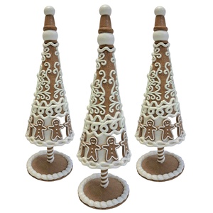 Ensemble d'arbre de cône de table de Noël avec décoration de pâte d'argile polymère d'homme de pain d'épice pour des paysages de table de vacances - Product Image 3